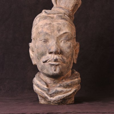 Plaster Bust Head of Chinese figure